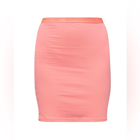 PrettyLittleThing Coral Bodycon Mini Skirt Size 4 - Picture 3 of 5
